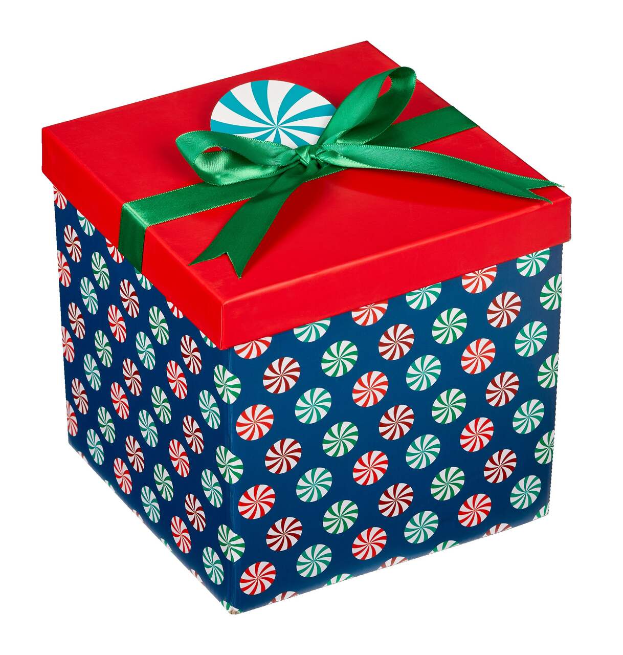 FOR LIVING Foldable Square Holiday Gift Box with Lid, Small, Candy