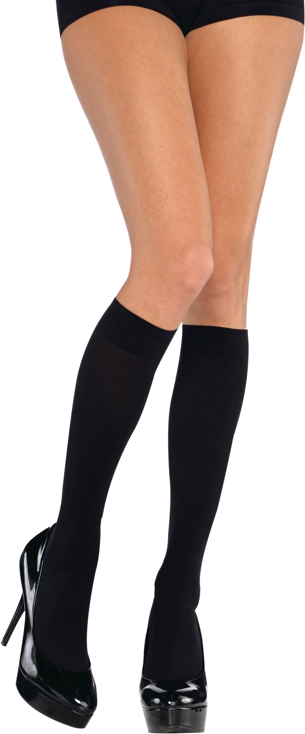 Adult Knee-High Stocking Tights, Black, One Size, Wearable Costume