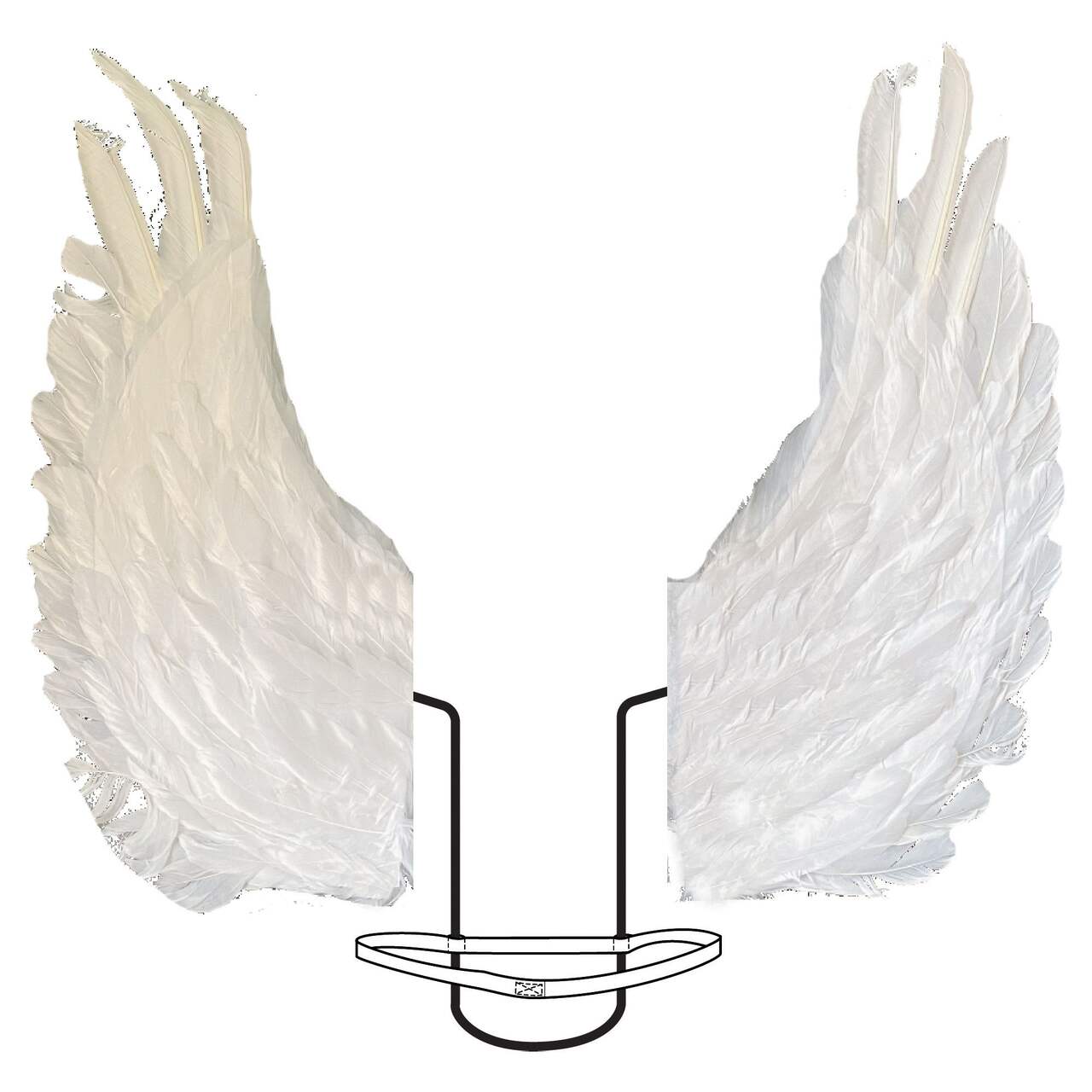 Angel Floating Feather Wings, White, One Size, Wearable Costume Accessory  for Halloween